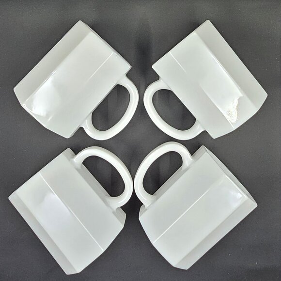 Vintage Arcopal France Novoctime White Mugs - Set of (4) - Picture 4 of 14